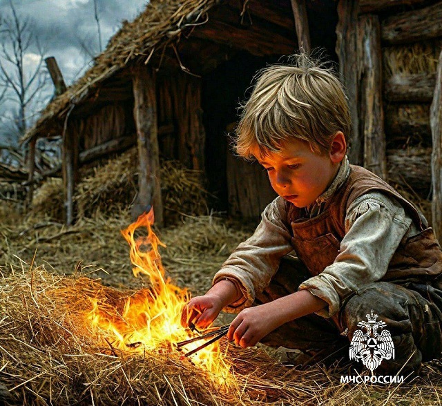 Детская шалость с огнем – причина пожаров!